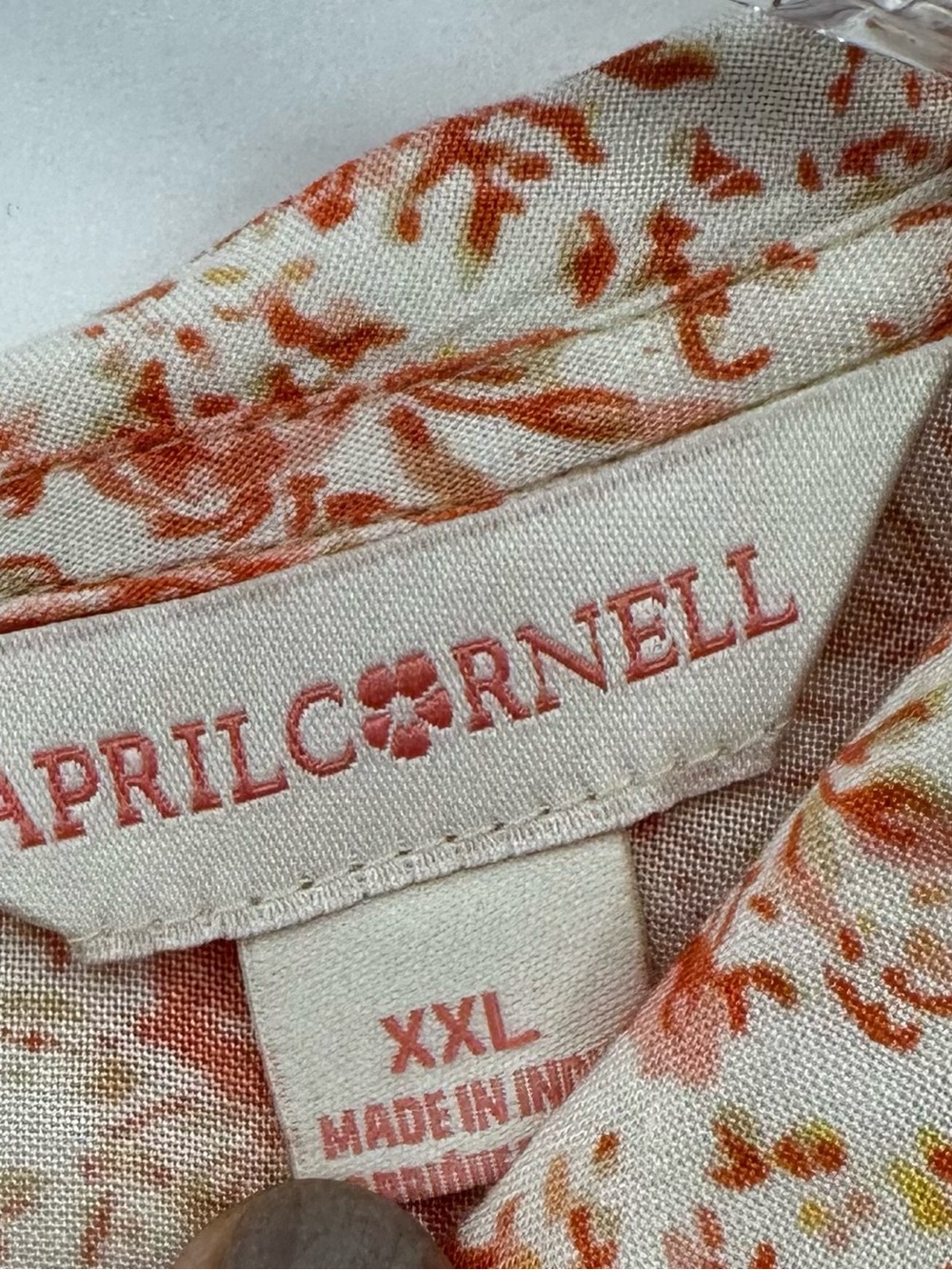 April Cornell Peach Floral Print Vintage Prairie look Dress size XXL - Picture 6 of 11